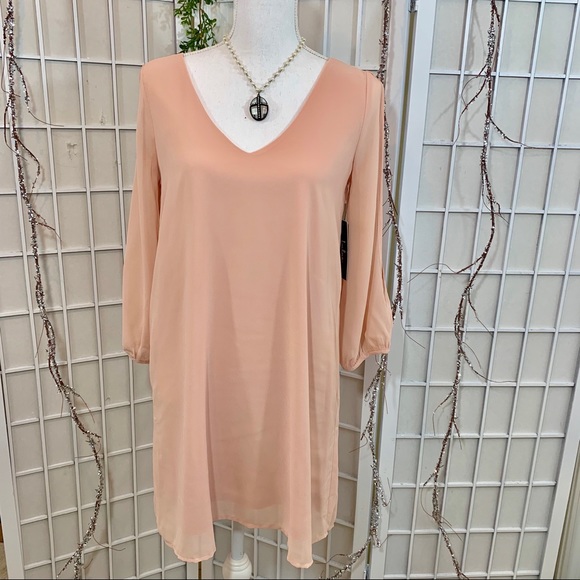 split sleeve shift dress